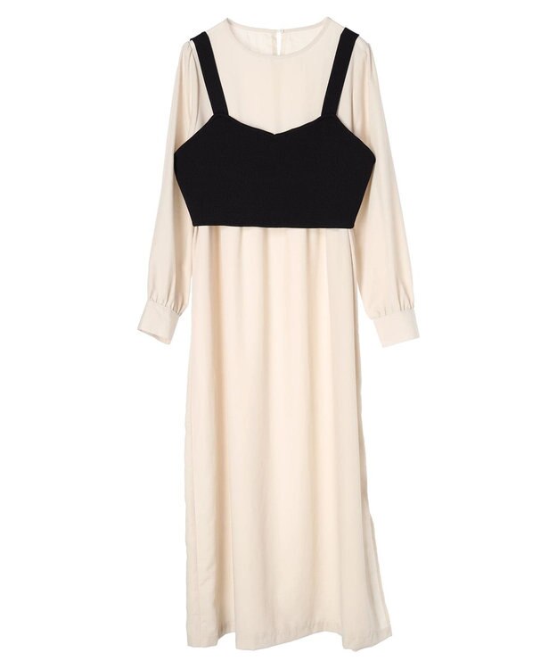 Green Parks Ｂ．ＳＥＴ２点ニットジレ＋ワンピース Black