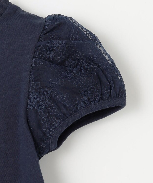 ANY KIDS 袖 チュール Ｔシャツ ネイビー