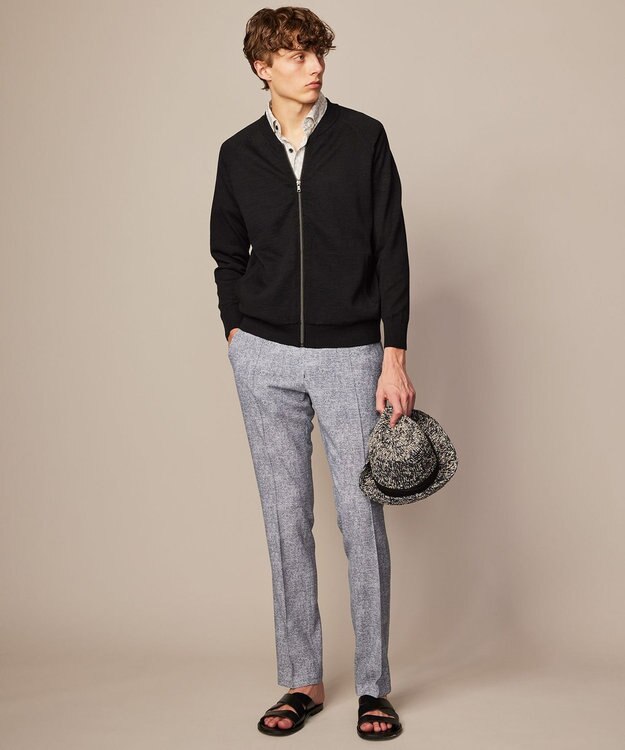 JOSEPH ABBOUD 【ナチュラルな風合い】ラフィアメランジハット ネイビー系