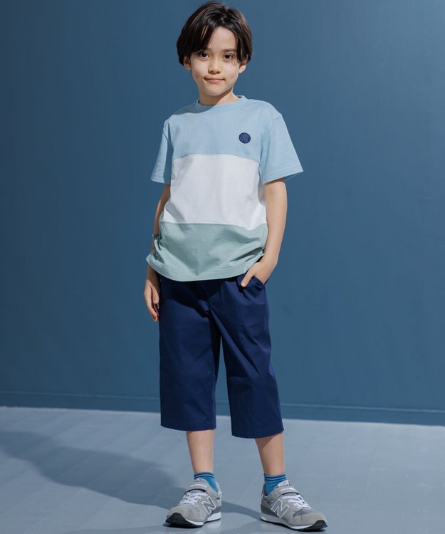 J.PRESS KIDS 【90-130㎝】トリコロール 半袖Ｔシャツ サックスブルー