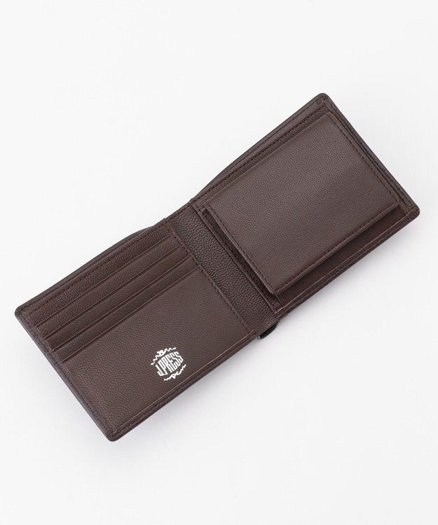 J.PRESS MEN 【MORPHO×J.PRESS】シープゴート 二つ折り財布(BOX小銭入れ付き札入) ダークブラウン系