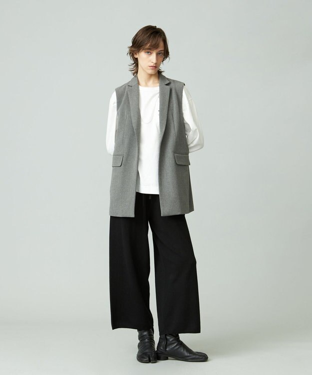 J.PRESS YORK STREET 【WOMEN】ANTI PILLING WOOL ニットワイドパンツ ブラック系