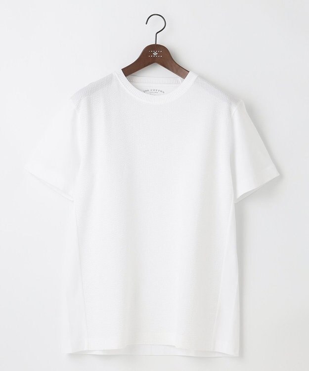 JOSEPH ABBOUD 【キングサイズ・オーガニックコットン使用】JOE COTTONサッカークルーネックTシャツ ホワイト系