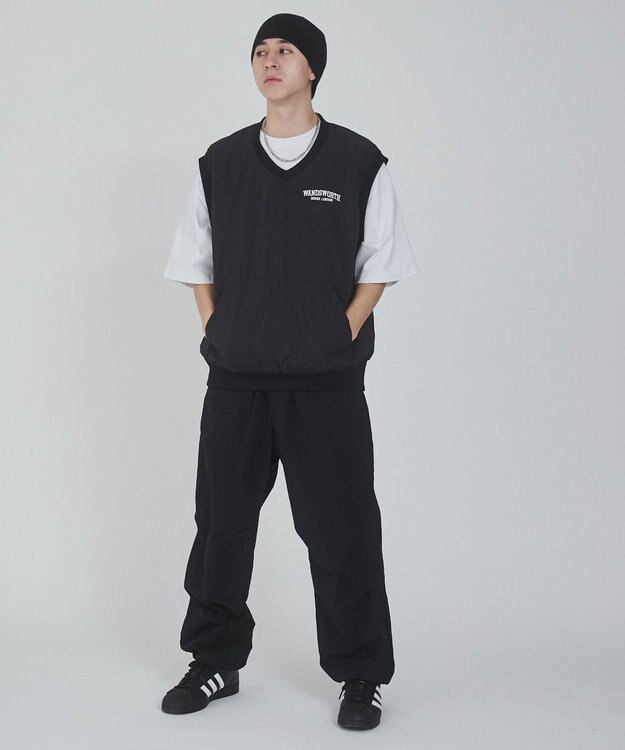 WEGO ナイロンVネックベスト ブラック