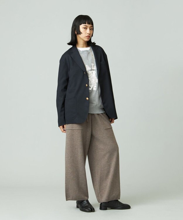 J.PRESS YORK STREET 【WOMEN】ANTI PILLING WOOL ニットワイドパンツ ブラウン系