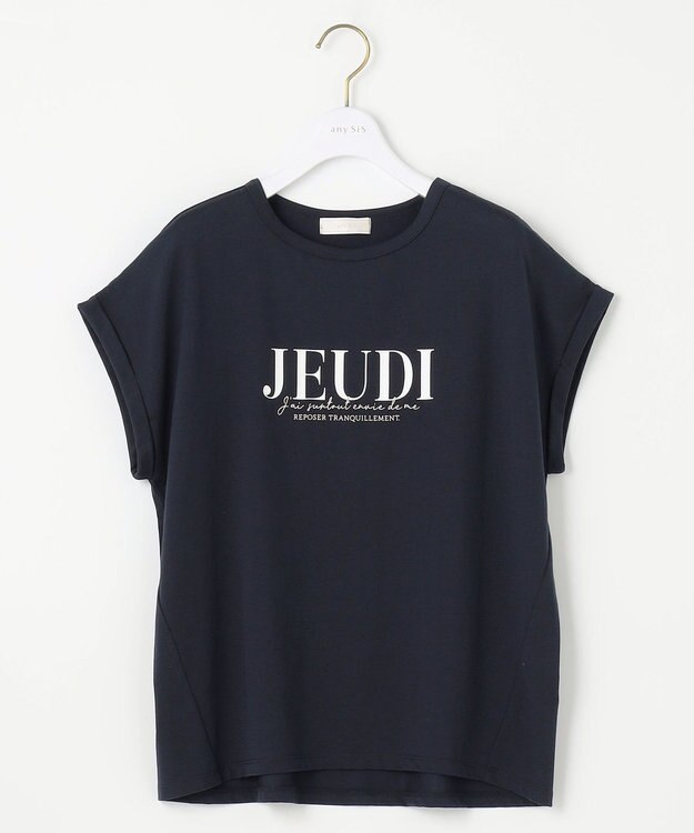 ANY SIS S 【接触冷感・UVケア】冷感ロゴ Tシャツ ネイビー