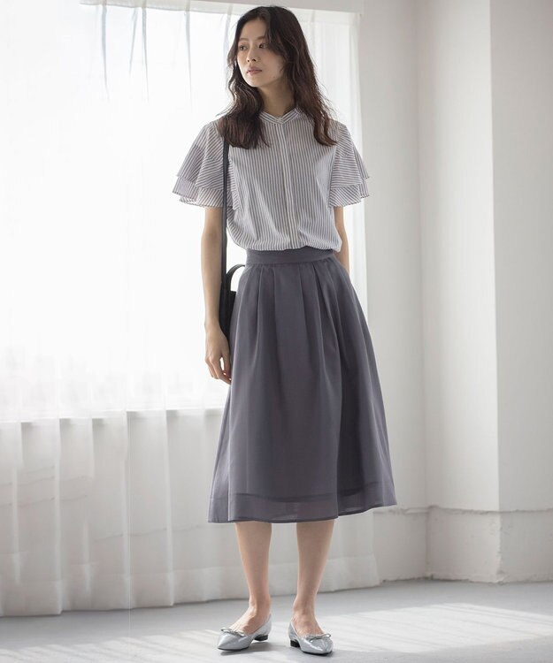 組曲 S カラーボイル フレアスカート グレー系