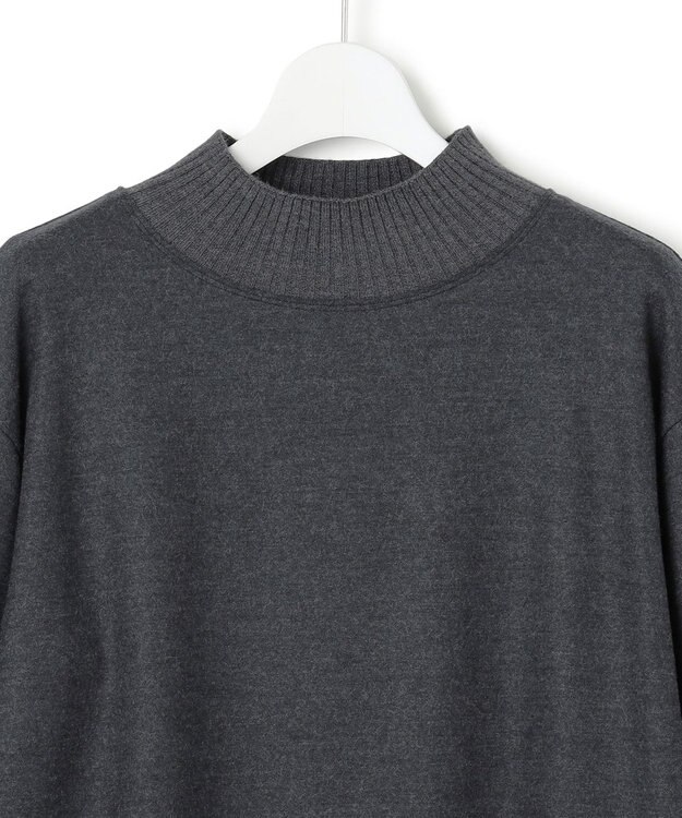 23区 S 【洗える】ウールミルドジャージー リブデザイン カットソー グレー系