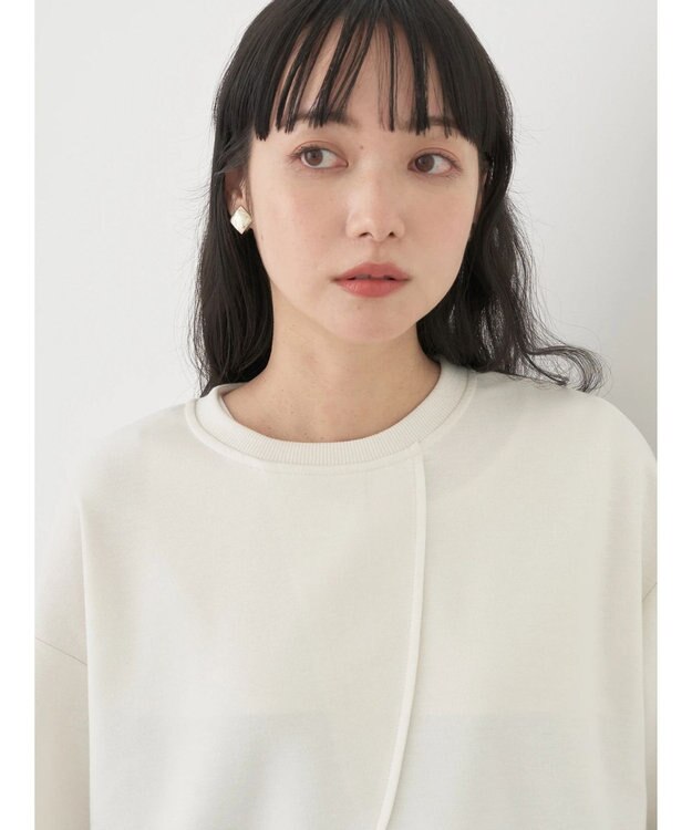 earth music&ecology ＳＥＴ２点カットプルオーバー＋シャツドッキングタンク Ivory