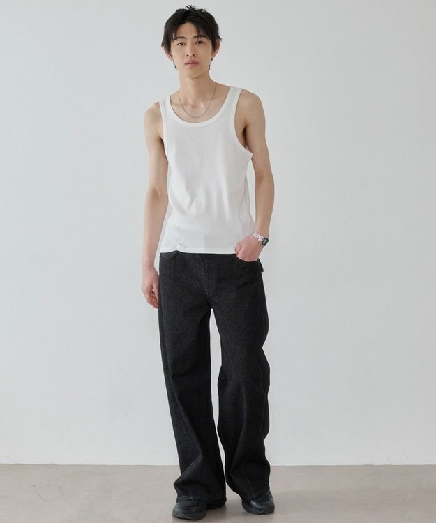 WEGO コットンリブタンクトップ ホワイト