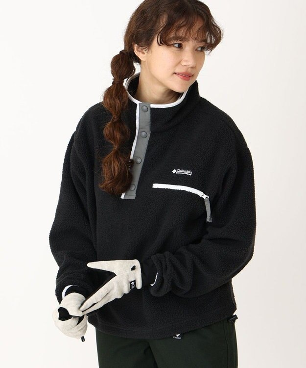 Columbia Columbia/ ウィメンズヘルベチアII クロップドハーフスナップフリース /コロンビア Black
