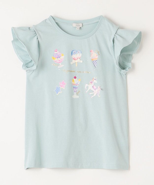 ANY KIDS スイーツ オン・オフショルダー Tシャツ ミント