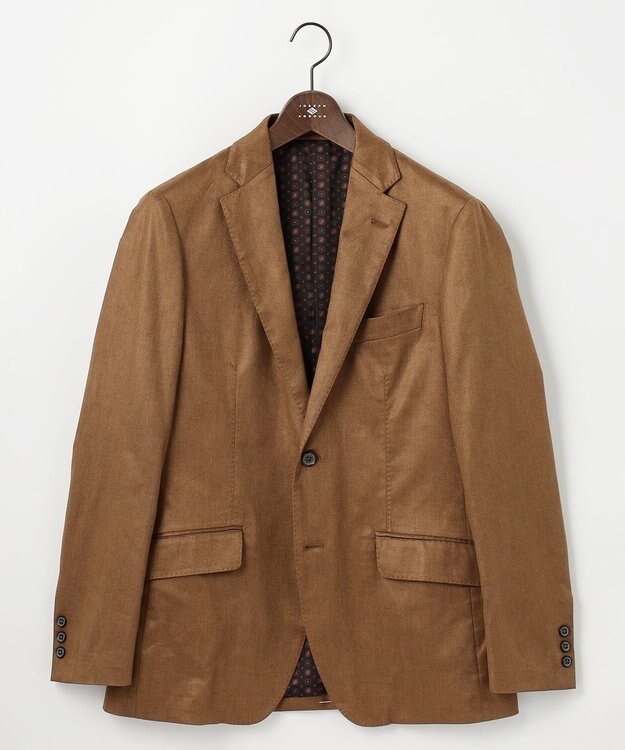 JOSEPH ABBOUD 【ストレッチ/スウェードタッチ/JAPANファブリック】コマ スウェード ジャケット キャメル系