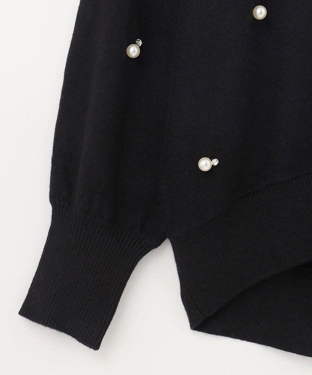 GRACE CONTINENTAL パールドットニットトップ ブラック