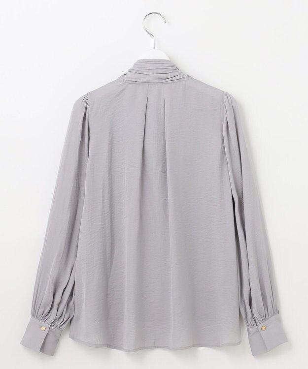 Feroux 【洗える】リボンタイ ブラウス スカイブルー系