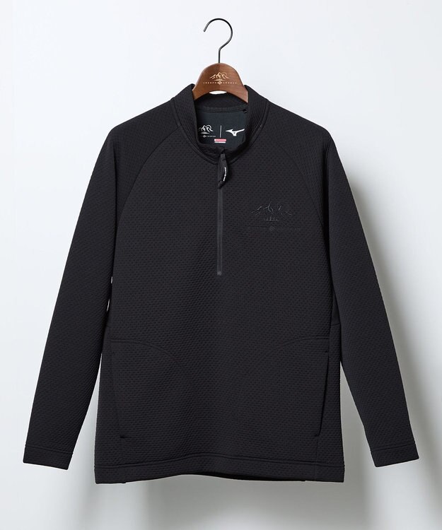 JOSEPH ABBOUD MOUNTAIN 【雑誌掲載/吸湿発熱/保温】 ミズノコラボ BREATH-THERMOハーフZIPプルオーバー ブラック系