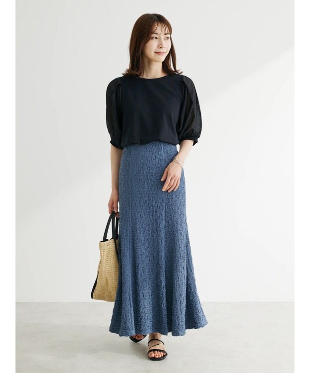 Green Parks ・ＥＬＥＮＣＡＲＥ　ＤＵＥカットフクレジャカードスカート Blue