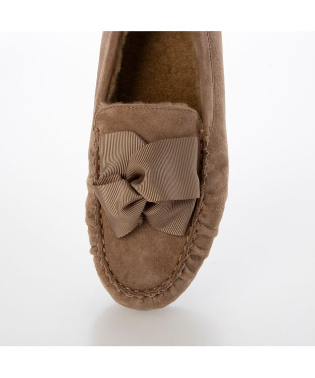 Riz raffinee <Riz raffinee>グログランリボンモカシン キャメルスエード