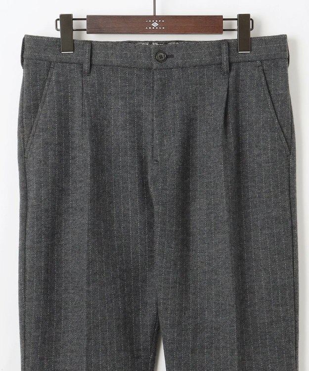 JOSEPH ABBOUD 【キングサイズ・軽量/ストレッチ/尾州産ジャージー素材】ウールミルドジャージータック パンツ グレー系1