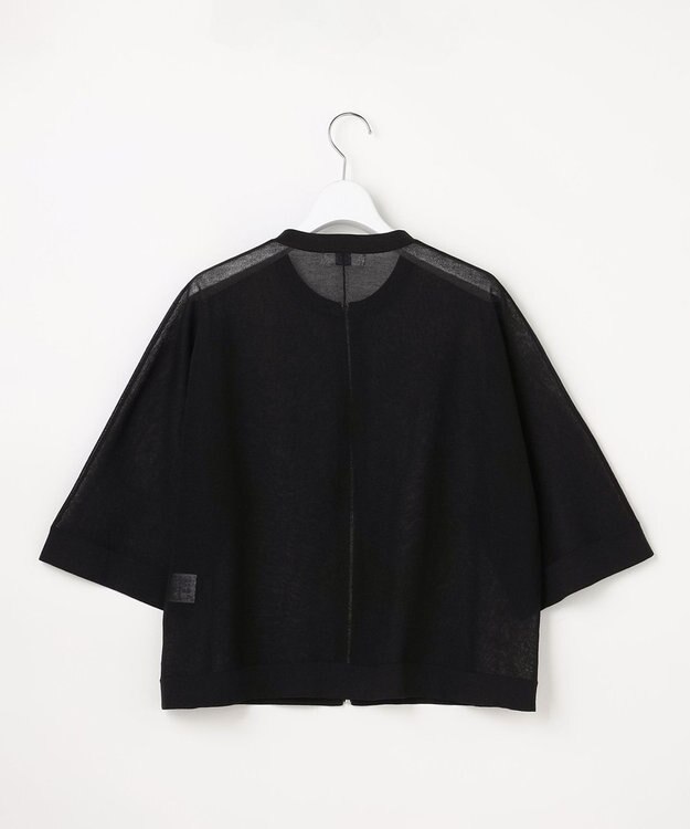J.PRESS LADIES SHEER LIGHT KNIT ブルゾン ブラック系