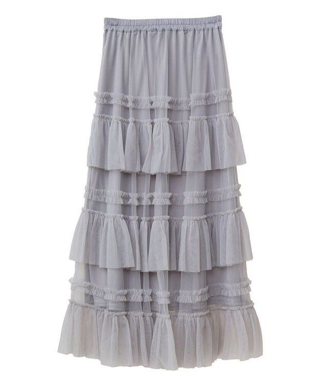 Green Parks ・ＥＬＥＮＣＡＲＥ　ＤＵＥチュールフリルティアードスカー Gray