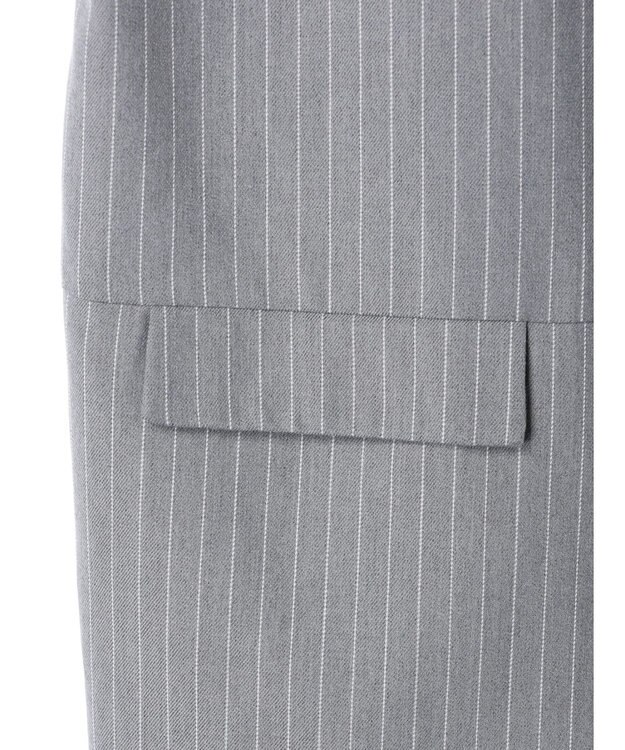 earth music&ecology ピンストライプジレ Stripe Light Gray