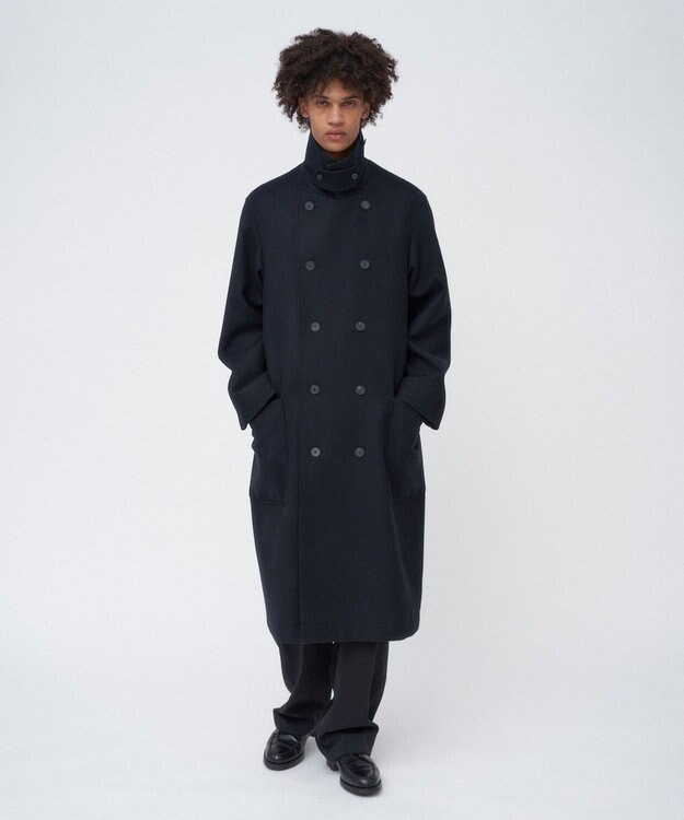 ATON SUPER 160S DOUBLE SAXONY | ダブルブレストコート - UNISEX BLACK