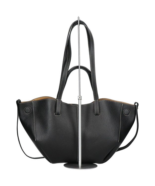 INTER-CHAUSSURES 【ANDREA CARDONE】センターシームレザーハンドバッグ ブラック