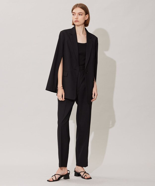 ICB 【洗える】 サマーウールトロ ストレートパンツ ブラック系