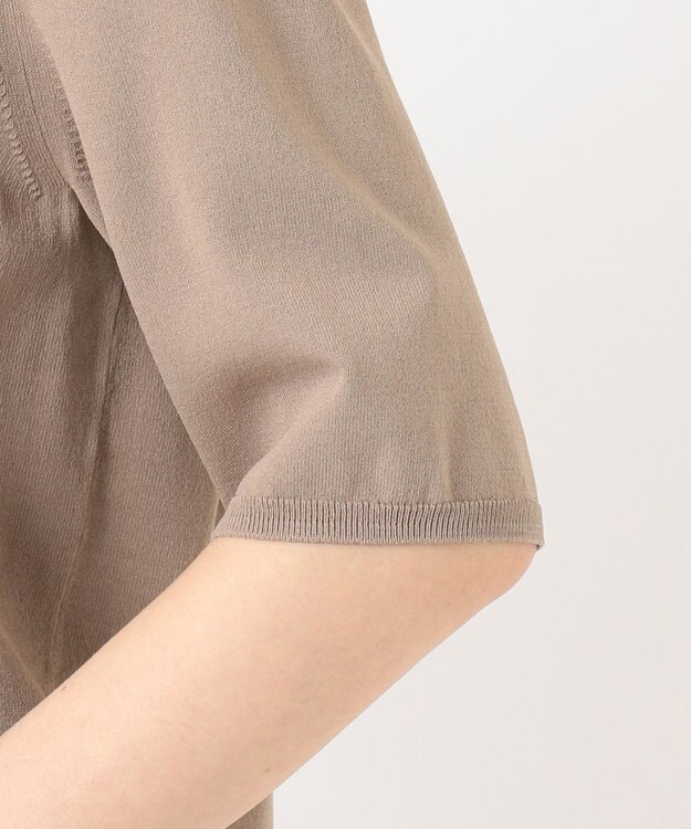 J.PRESS LADIES 【洗える】シャインバックキュプラ ニット ブラウン系