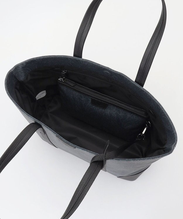 JOSEPH ABBOUD 【軽量/バッグINバッグ付き】ペイズリージャカードトート ネイビー系