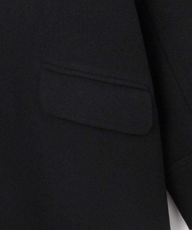 組曲 ウールモッサステンカラー コート ブラック系