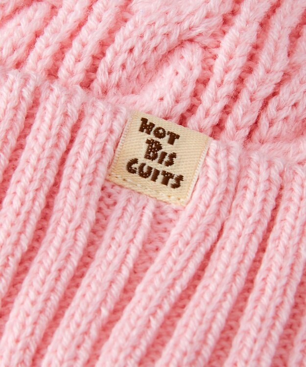 MIKI HOUSE HOT BISCUITS 【46-52cm】 くまみみ付き ニット帽 ピンク
