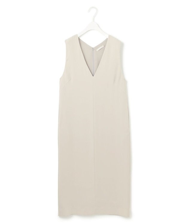 ICB L 【洗える】ライトダブルクロス Vネックワンピース トープ系