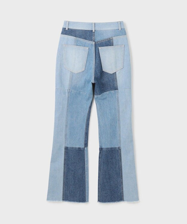 GRACE CONTINENTAL パッチワークデニムパンツ ブルー