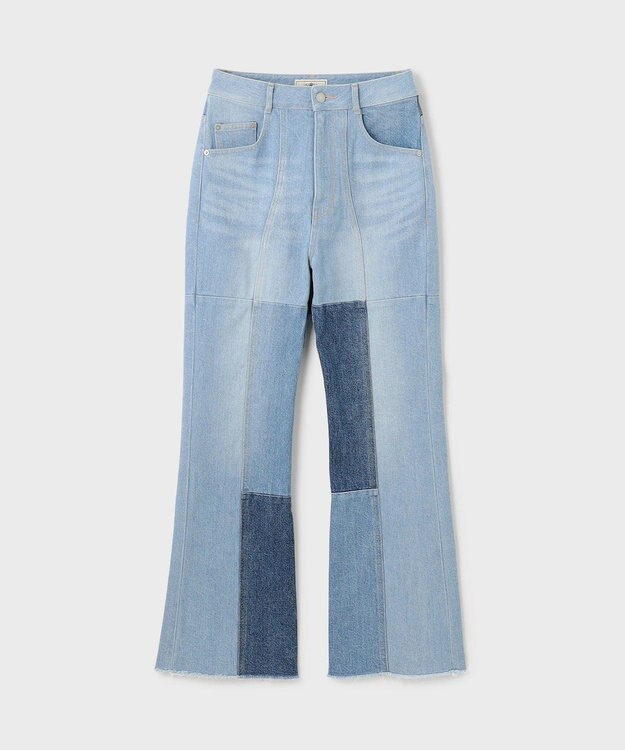 GRACE CONTINENTAL パッチワークデニムパンツ ブルー