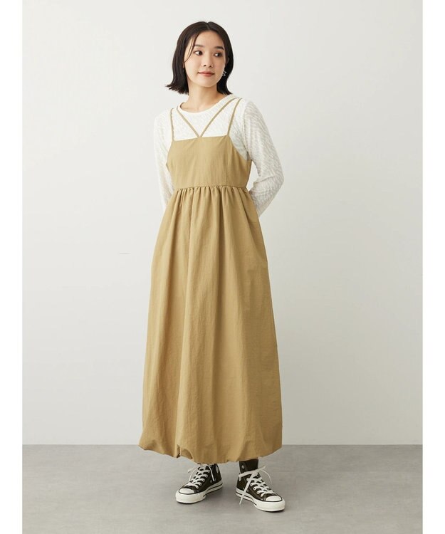 Green Parks ・ＥＬＥＮＣＡＲＥ　ＤＵＥ　バルーンキャミワンピース Beige