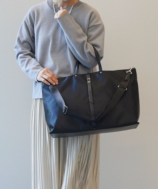 ACE BAGS & LUGGAGE PROGRES プログレ ミュー トートバッグ 2WAY セットアップ機能 ショルダーベルト付き 17396  トートバッグ レディース ユーティリティポケット ボストンバッグ ブラック