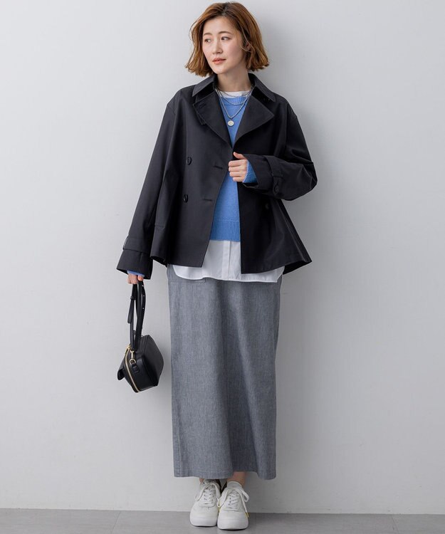 23区 【先行予約】コットンギマ クルーネック ニット スカイブルー系