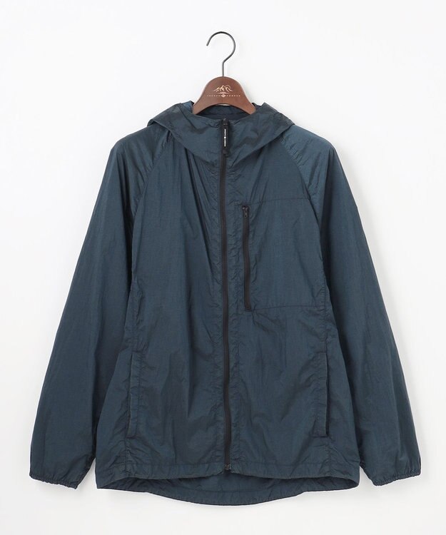 JOSEPH ABBOUD MOUNTAIN 【軽量/ECO撥水/ポケッタブル】ヴィンテージナイロンシャンブレーパーカー ネイビー系