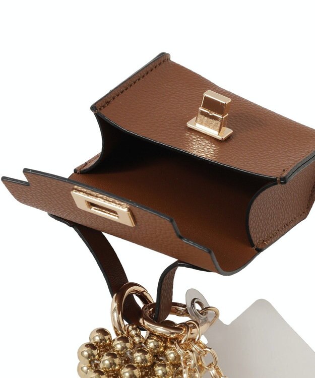 earth music&ecology マイクロミニバッグメタルハートチェーンチャーム Camel