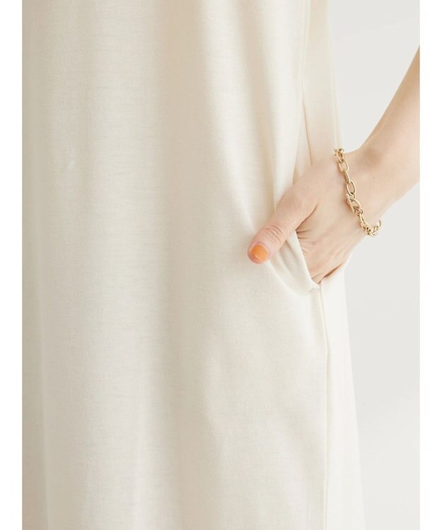 Green Parks 裾切り替えＴＥＥワンピース Black