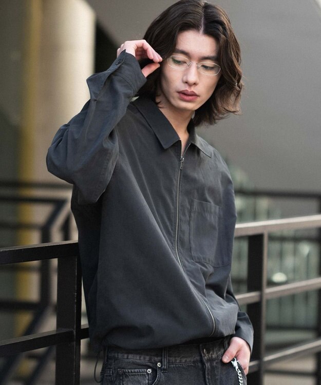 WEGO 【ユニセックス着用ITEM】フェイクスウェードシャツジャケット ブラック