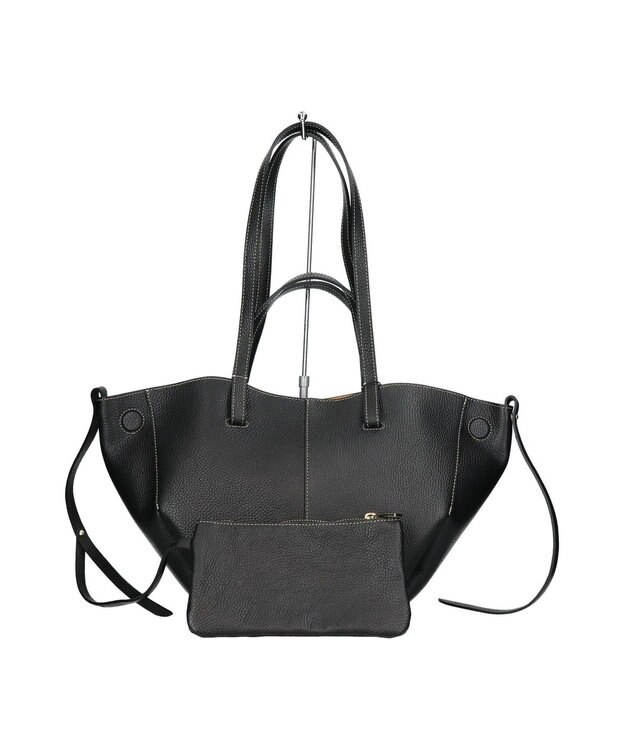 INTER-CHAUSSURES 【ANDREA CARDONE】センターシームレザーハンドバッグ ブラック