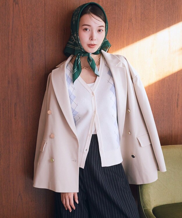 earth music&ecology ダブルジャケット Light Beige