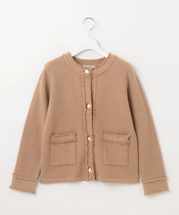 Feroux 【ONWARD CROSSET MAG掲載】ツイードライクニット ジャケット ベージュ系