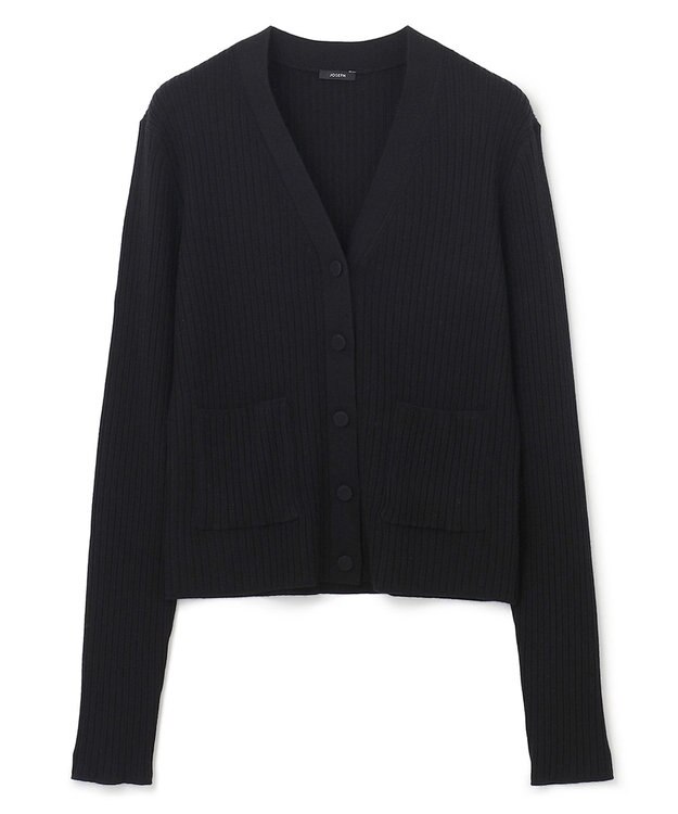 JOSEPH 【洗える】メリノリブ　ニットカーディガン Black