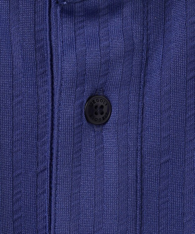 23区GOLF 【MEN】【吸水速乾/UVカット】サッカージャージーポロシャツ ダルブルー系