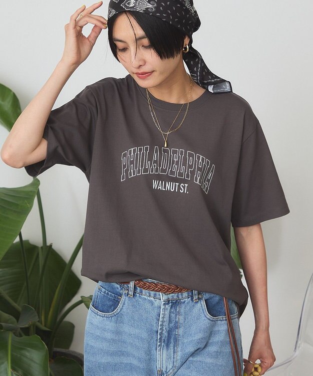 AMERICAN HOLIC 【マルチ機能】カレッジロゴＴシャツ Charcoal Gray