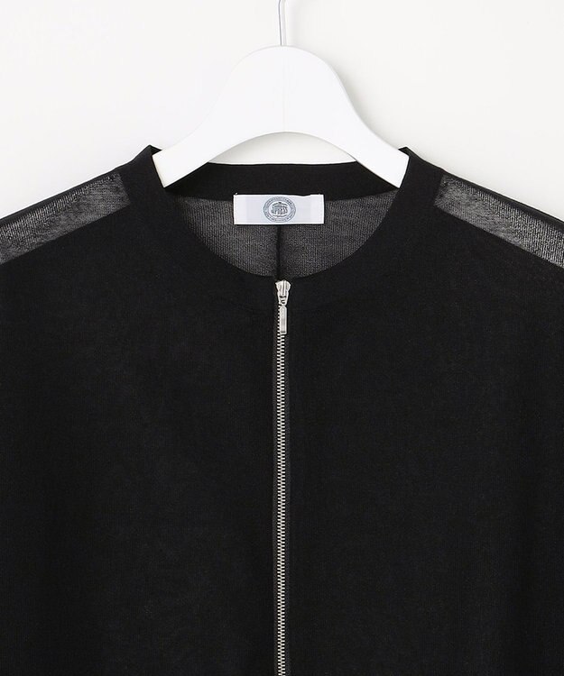 J.PRESS LADIES SHEER LIGHT KNIT ブルゾン ブラック系